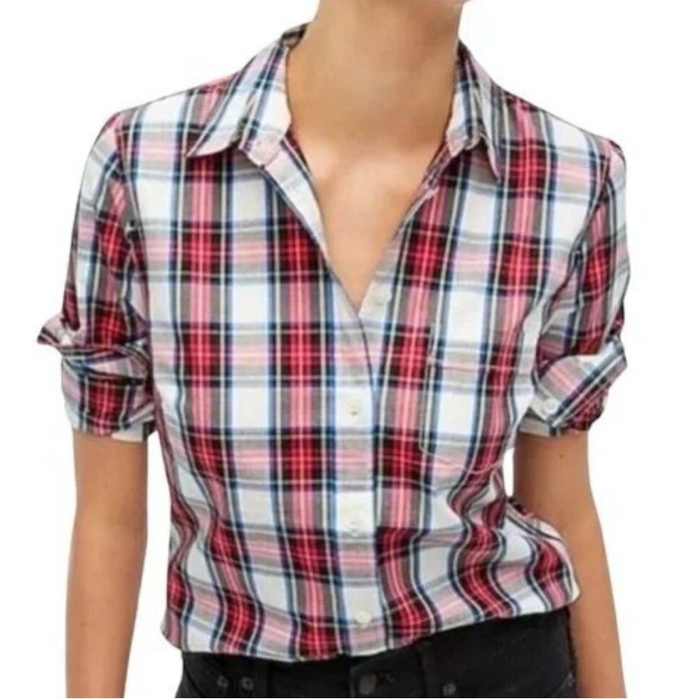 J. Crew Marine Salt Plaid Tartan Shirt Size PXS NWT ❤️❤️❤️